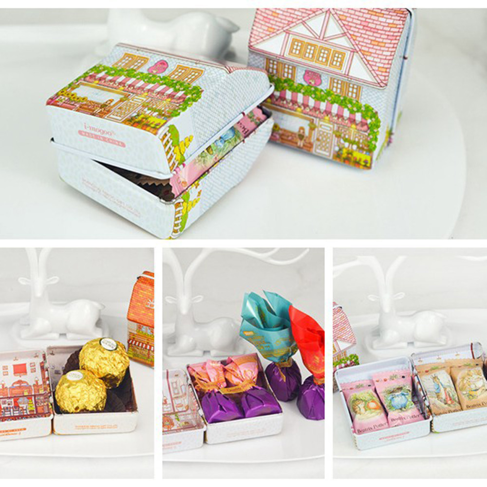 6Pcs Mini House Shaped Tin Box - Tin Container Lid ulasan dan harga