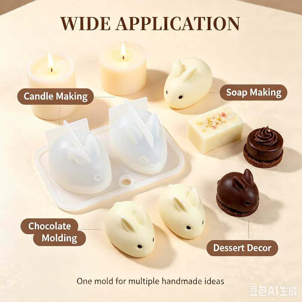 3D Mini Rabbit Silicone Mold F - Candle Making Tutorial ulasan dan harga
