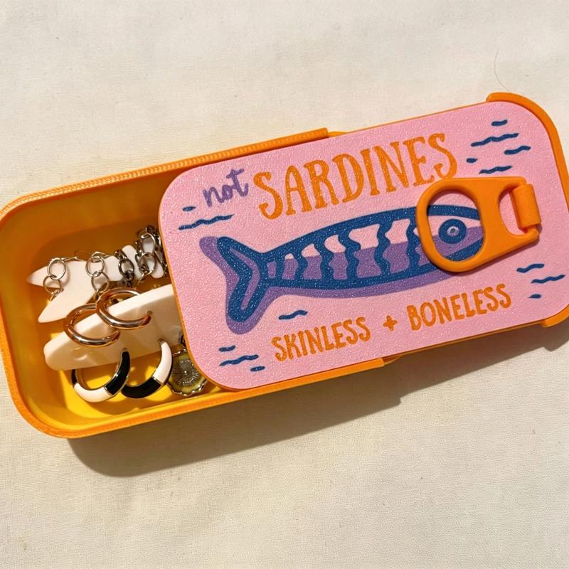 Sardine Tin Jewelry Box 3D Pri - Tin Container Lid ulasan dan harga