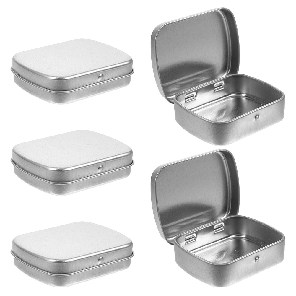 5Pcs Portable Metal Tin Box Co - Tin Container Lid ulasan dan harga