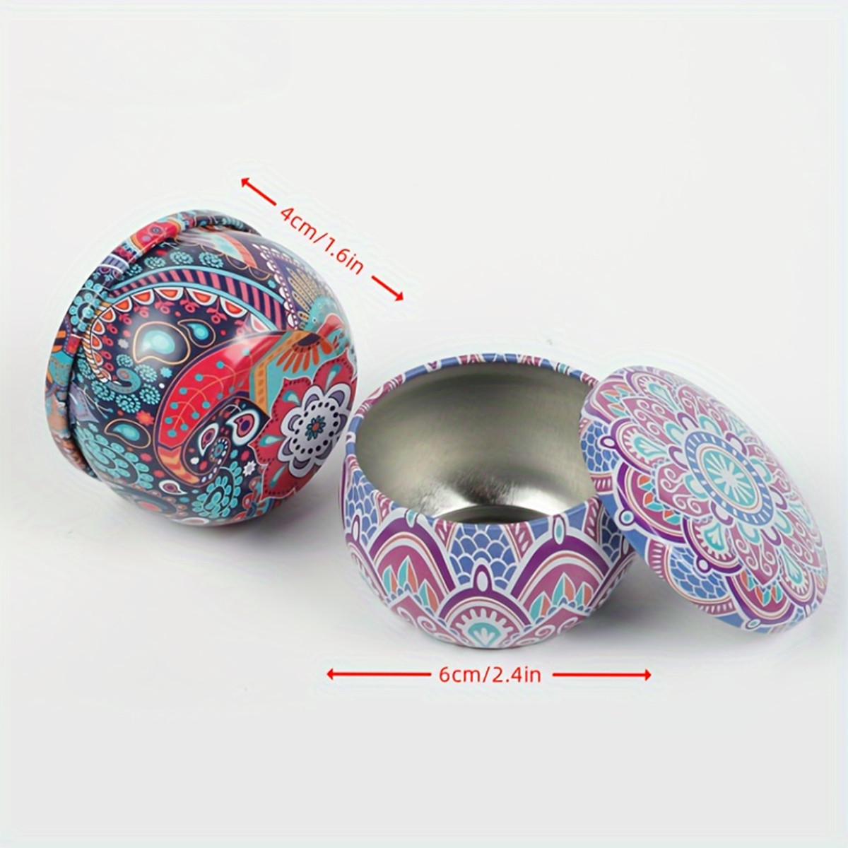 12pcs Premium Floral Printed C - Tin Container Lid ulasan dan harga