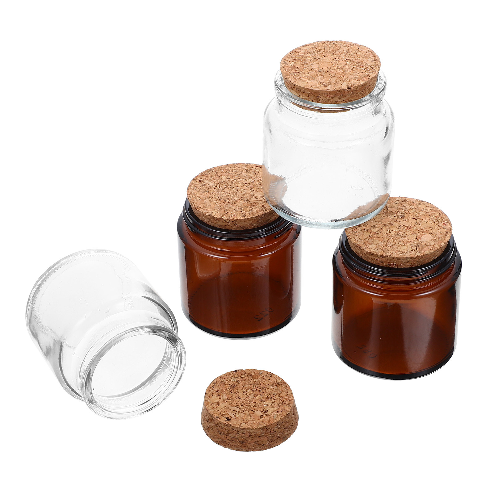 4Pcs Thick Glass Jar with Natu - Candle Making Jars With Lids ulasan dan harga