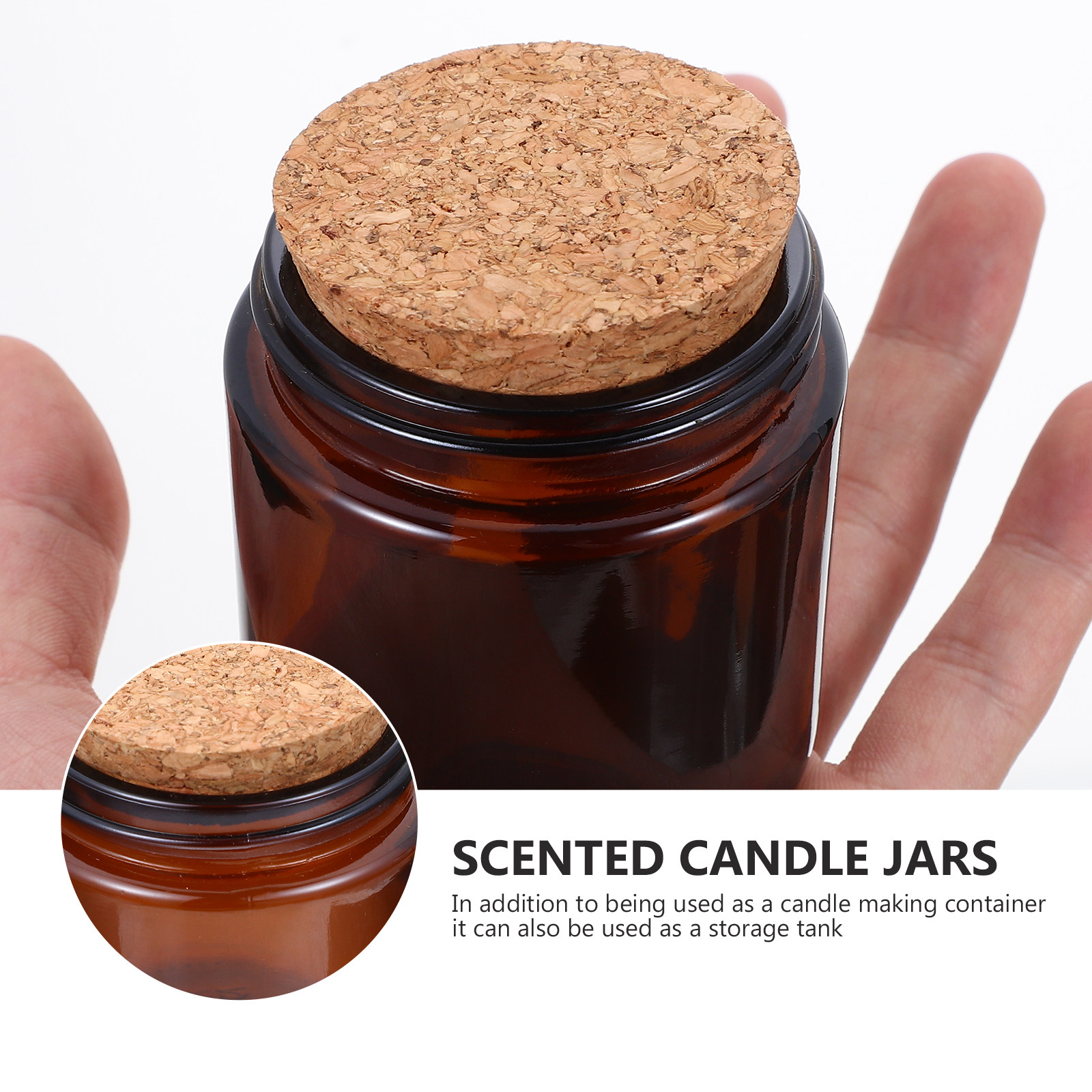 4Pcs Thick Glass Jar with Natu - Candle Making Jars With Lids ulasan dan harga