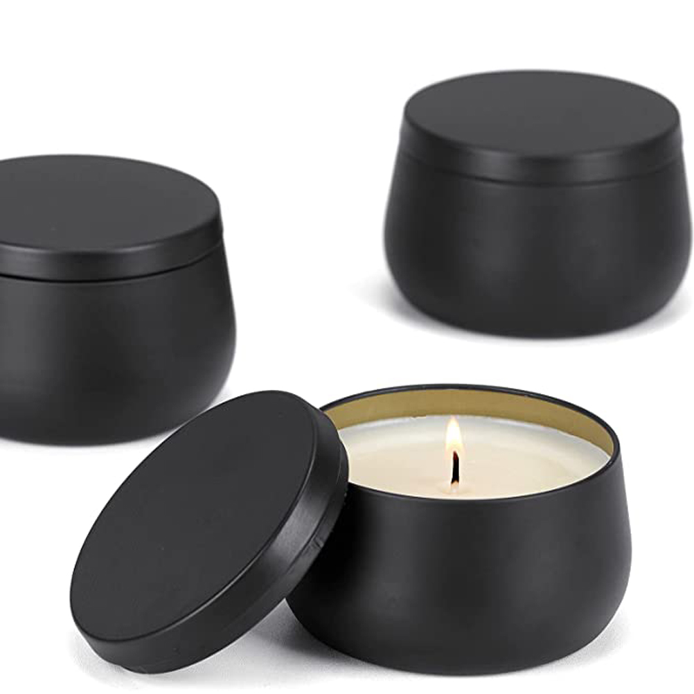 12pcs 8oz White Black Gold Met - Tin Container Lid ulasan dan harga