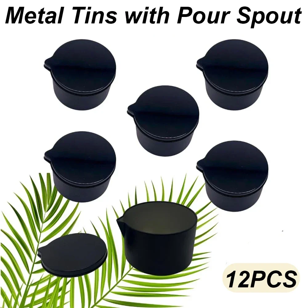 12PCS Silver Black Metal Tins  - Candle Making Jug ulasan dan harga