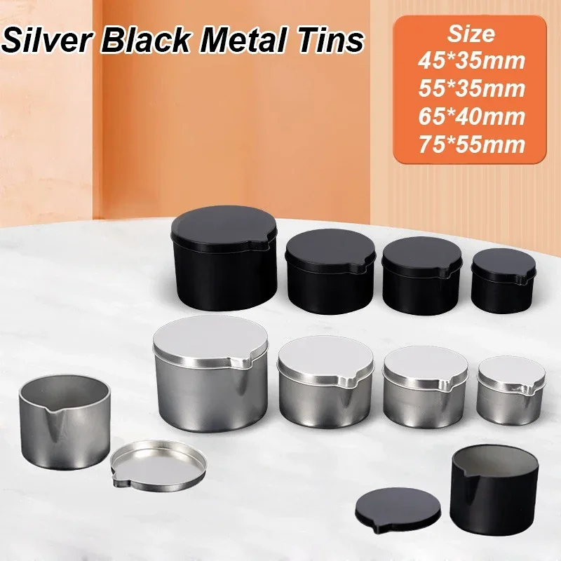 12PCS Silver Black Metal Tins  - Candle Making Jug ulasan dan harga